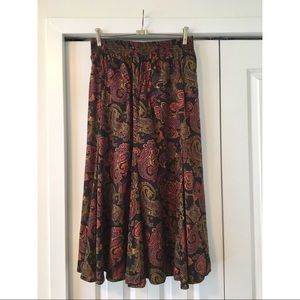 Vintage 80s Paisley Long Skirt